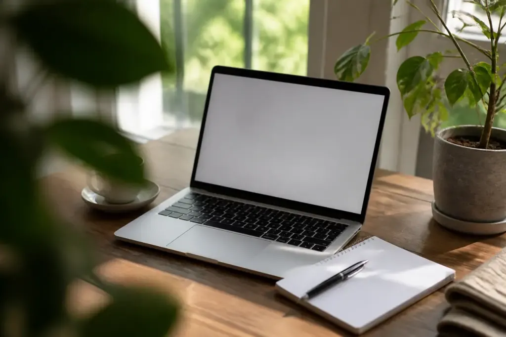 Une femme remplit un formulaire sur un ordinateur portable