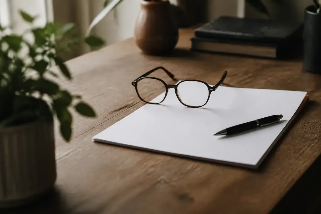 Formulaire papier sur un bureau avec stylo et lunettes
