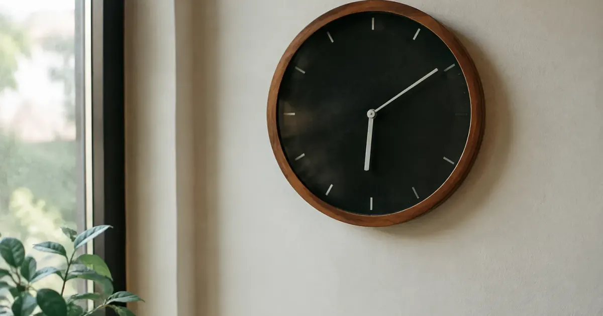 Horloge numerique murale montrant six heures neuf