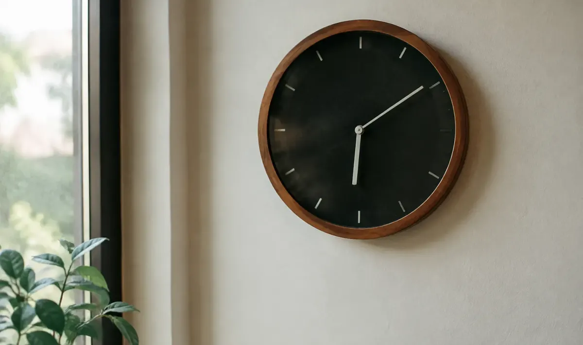 Horloge numerique murale montrant six heures neuf